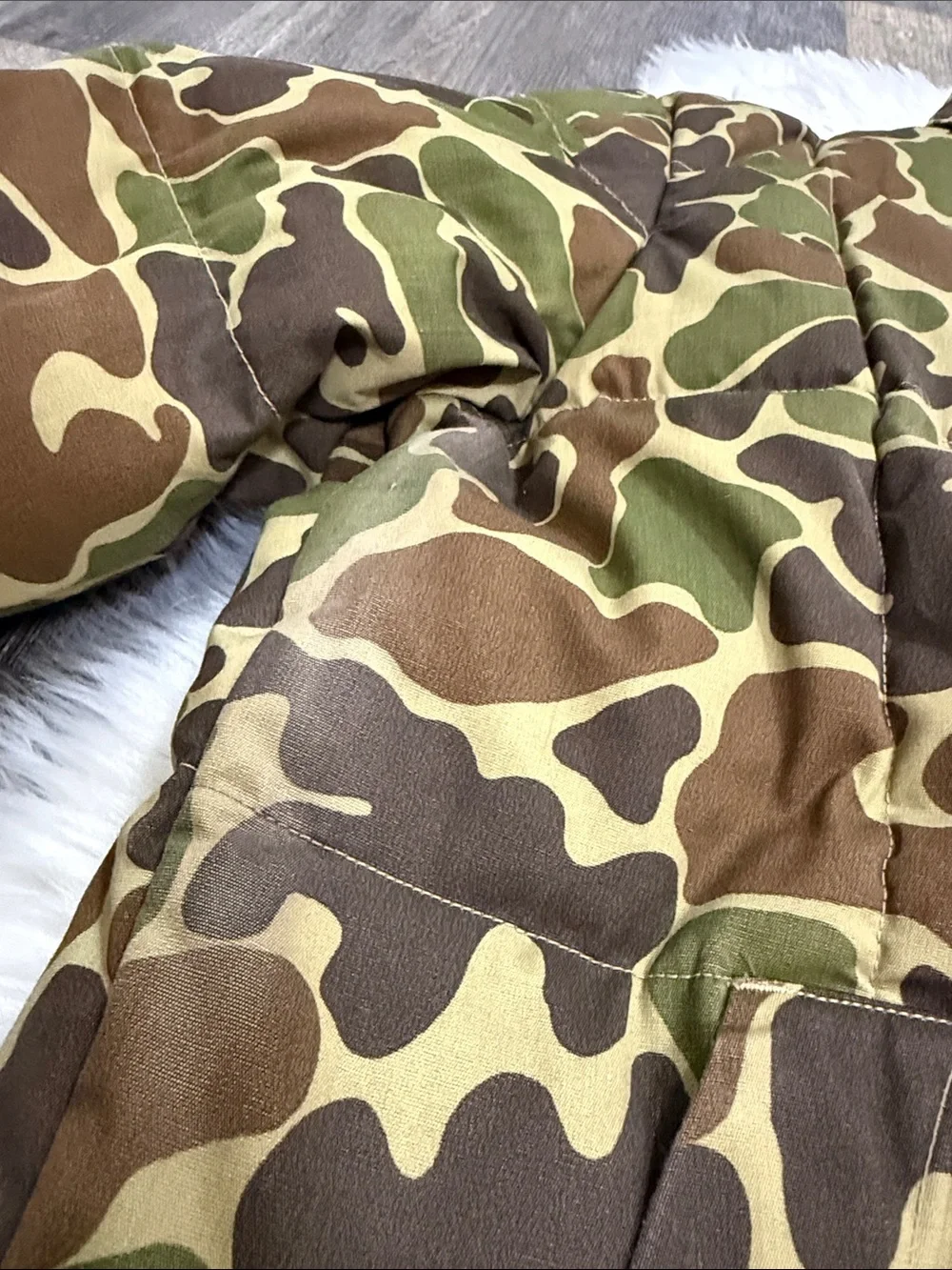 LL Bean men’s vintage camouflage goose down jacket large - Picture 12 of 12